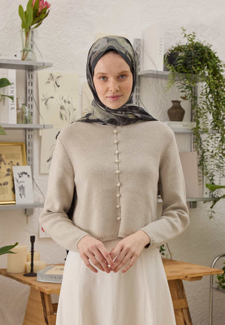 Roslyn Patterned Hijab Anthracite