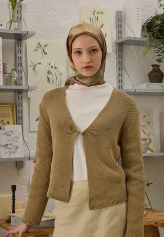 BLAIR DESEN PAMUK İPEK EŞARP TOPRAK