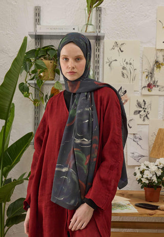 DARK GARDEN DESEN ŞAL MOR