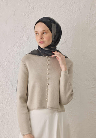 Darcy Patterned Hijab Black