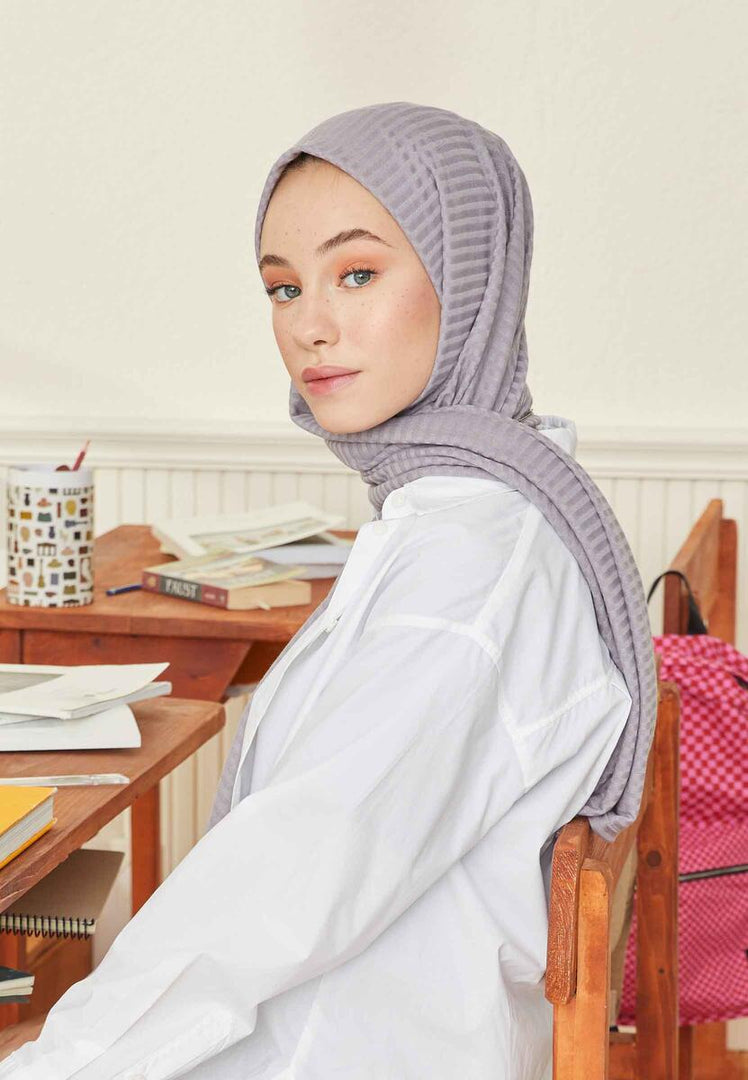 Comfy Combed Cotton Hijab Dark Grey