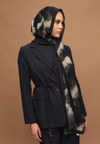BATİK DESEN RAMİ ŞAL ANTRASİT