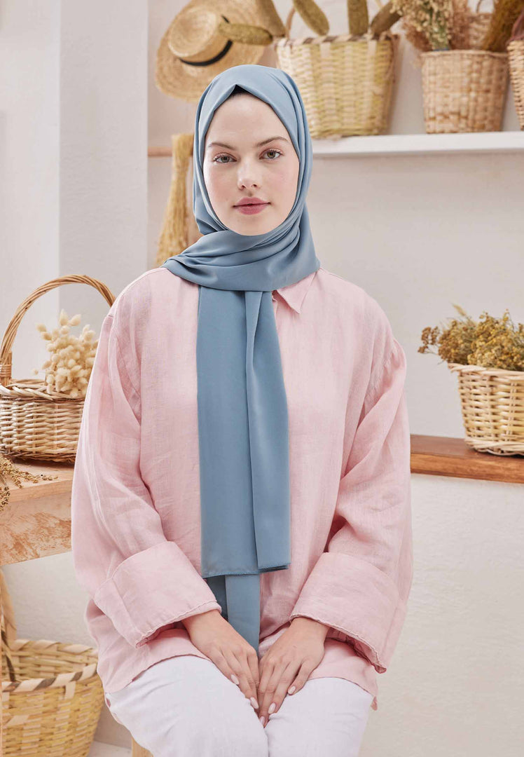 Medina Silk Hijab Blue