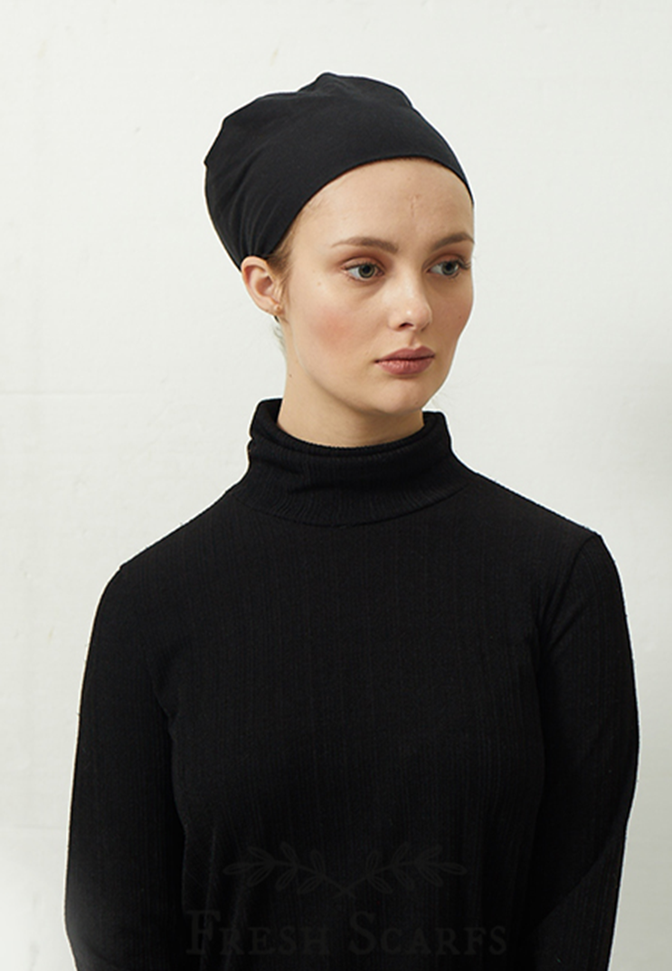 Seamless Straight Bonnet (Eva) Black