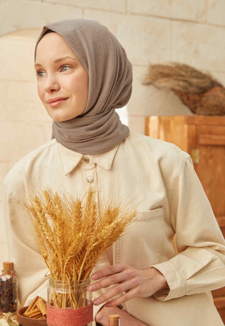 Organic Cotton Hijab Pebble