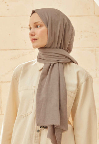 Organic Cotton Hijab Pebble