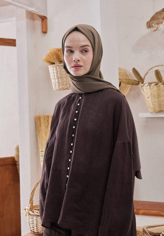 MEDİNE İPEĞİ ŞAL TOZLU KAHVE