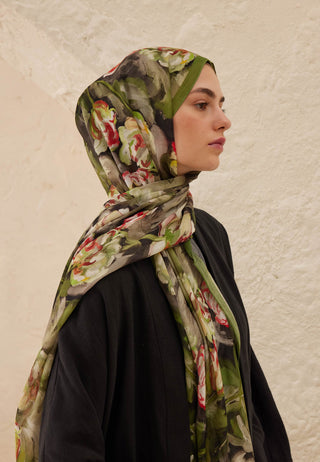LAVİNİA DESEN RAMİ ŞAL SİYAH