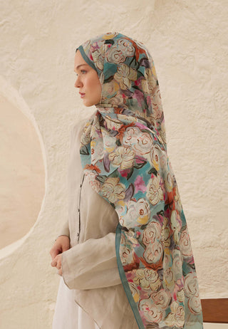 LİNDA DESEN RAMİ ŞAL İNDİGO