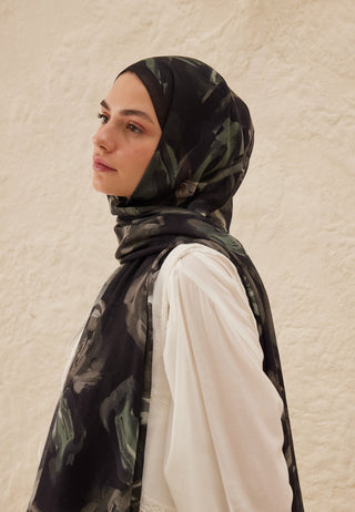SUMMER ROSE DESEN RAMİ ŞAL SİYAH