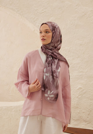 Lizzy Patterned Rami Hijab Rosewood