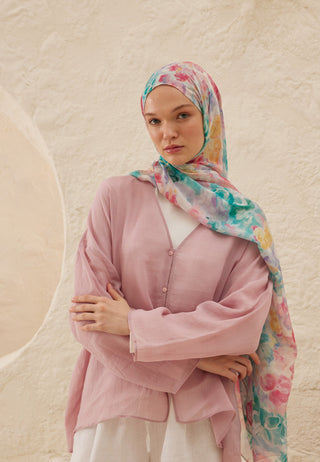 FİONA DESEN RAMİ ŞAL PEMBE