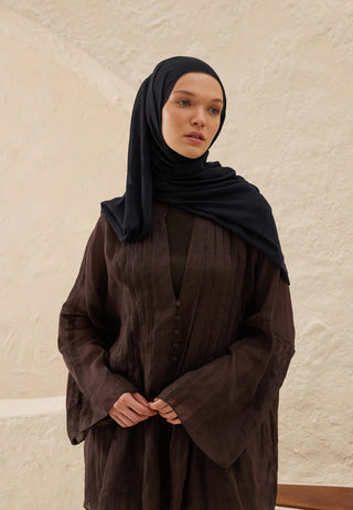 Rami Viscose Hijab Deep Navy Blue