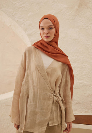 Rami Viscose Hijab Peach