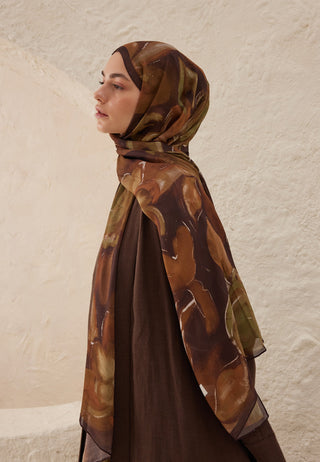 DARK GARDEN DESEN RAMİ ŞAL KAHVE