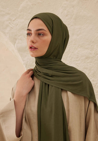 Jersey Hijab Moss Green