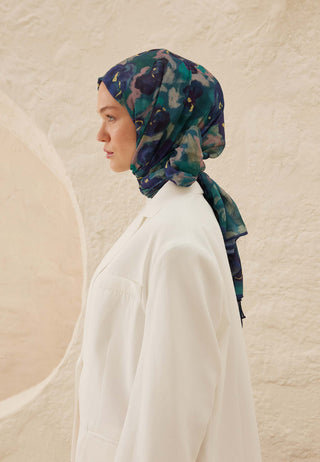 Hope Patterned Rami Hijab Blue