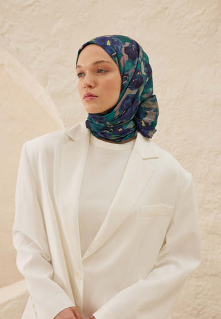 Hope Patterned Rami Hijab Blue