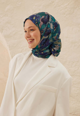 Hope Patterned Rami Hijab Blue