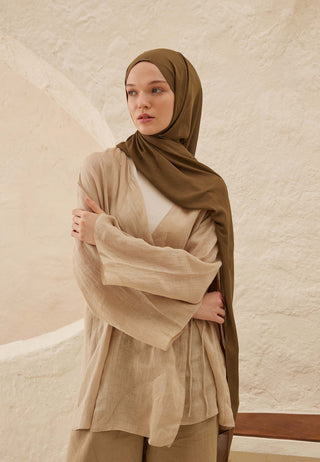 Rami Viscose Hijab Latte Brown