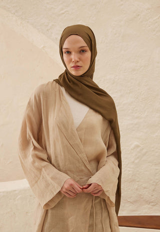 Rami Viscose Hijab Latte Brown