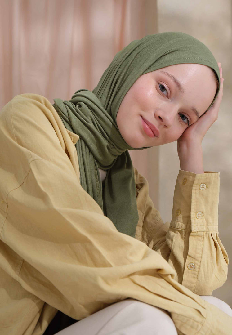 Jersey Hijab Pine Green