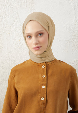 Crinkle Hijab Ivory Beige