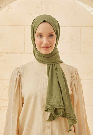ORGANİK PAMUK ŞAL ÇİMEN YEŞİLİ