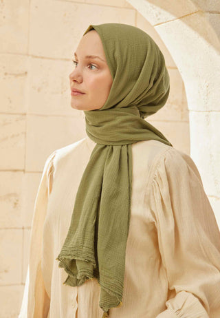 ORGANİK PAMUK ŞAL ÇİMEN YEŞİLİ