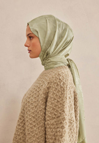 Houndstooth Jacquard Hijab Soft Green