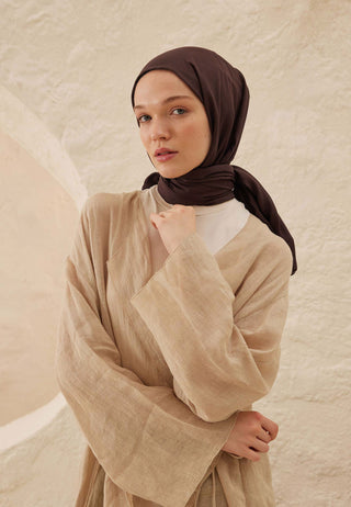 Rami Viscose Hijab Reddish Brown