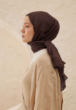 Rami Viscose Hijab Reddish Brown