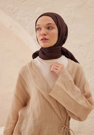 Rami Viscose Hijab Reddish Brown