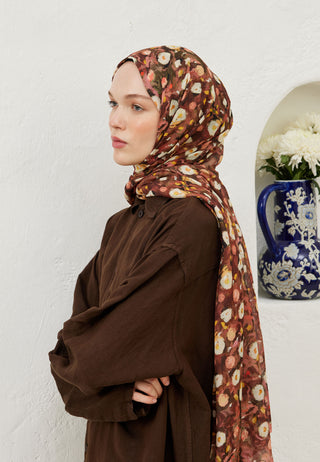 Agnes Patterned Rami Hijab Rosewood