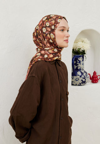 Agnes Patterned Rami Hijab Rosewood