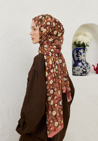 Agnes Patterned Rami Hijab Rosewood