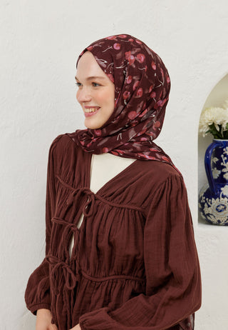 CHERRY DESEN RAMİ ŞAL BORDO