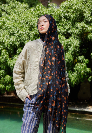 CHERRY DESEN RAMİ ŞAL LACİVERT