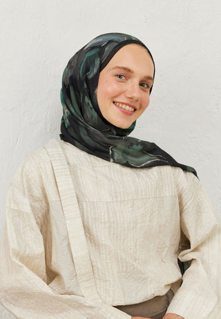 DARK GARDEN DESEN RAMİ ŞAL SİYAH