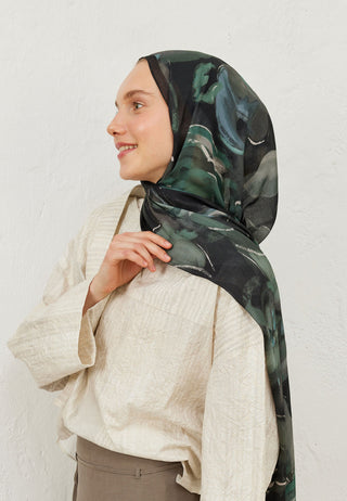 DARK GARDEN DESEN RAMİ ŞAL SİYAH