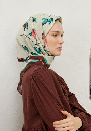 BRİDGET DESEN PAMUK VUAL EŞARP GÜLKURUSU