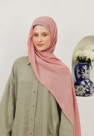 Rami Viscose Hijab Rose Pink