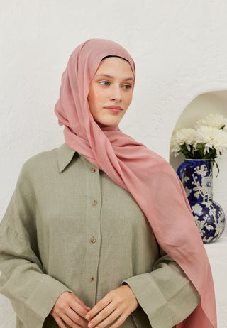 Rami Viscose Hijab Rose Pink