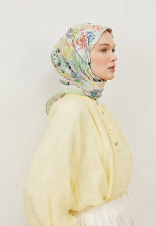 TİNY FLOWERS DESEN VUAL EŞARP MİNT