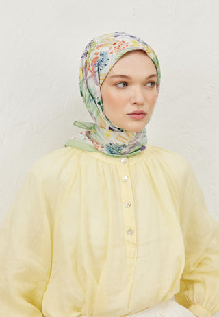 TİNY FLOWERS DESEN VUAL EŞARP MİNT