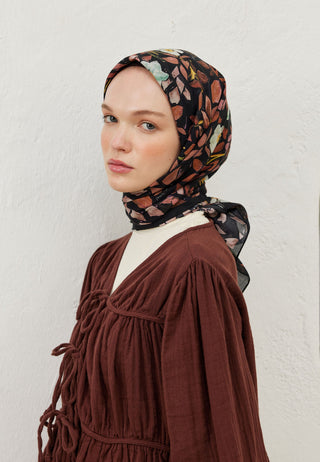 EMMA DESEN PAMUK VUAL EŞARP GÜLKURUSU