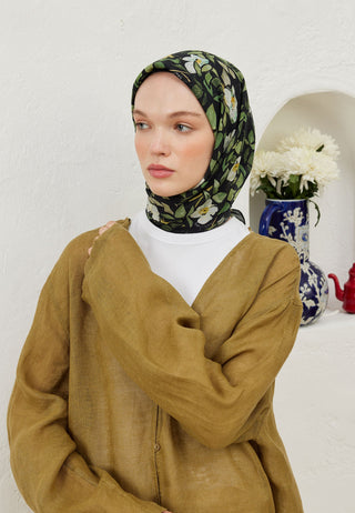 EMMA DESEN PAMUK VUAL EŞARP YEŞİL