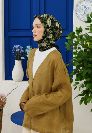 EMMA DESEN PAMUK VUAL EŞARP YEŞİL