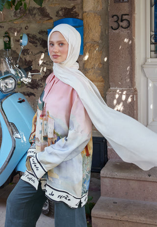 Rami Viscose Hijab White