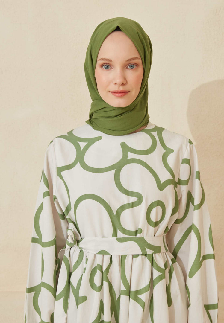 Thin Cotton Voile Hijab Lime Shell